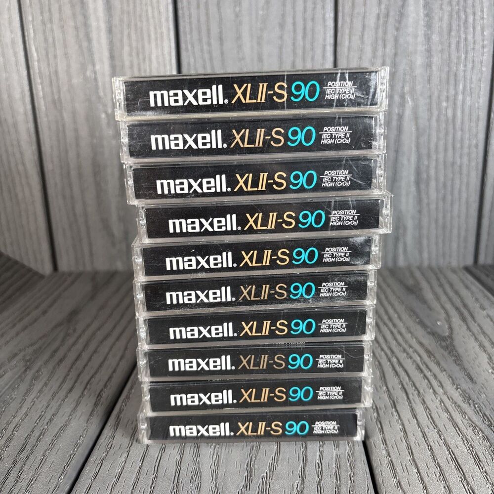 Lot of 10 Maxell XLII-S 90 CrO2 HIGH BIAS Cassette Tapes - Used Japan